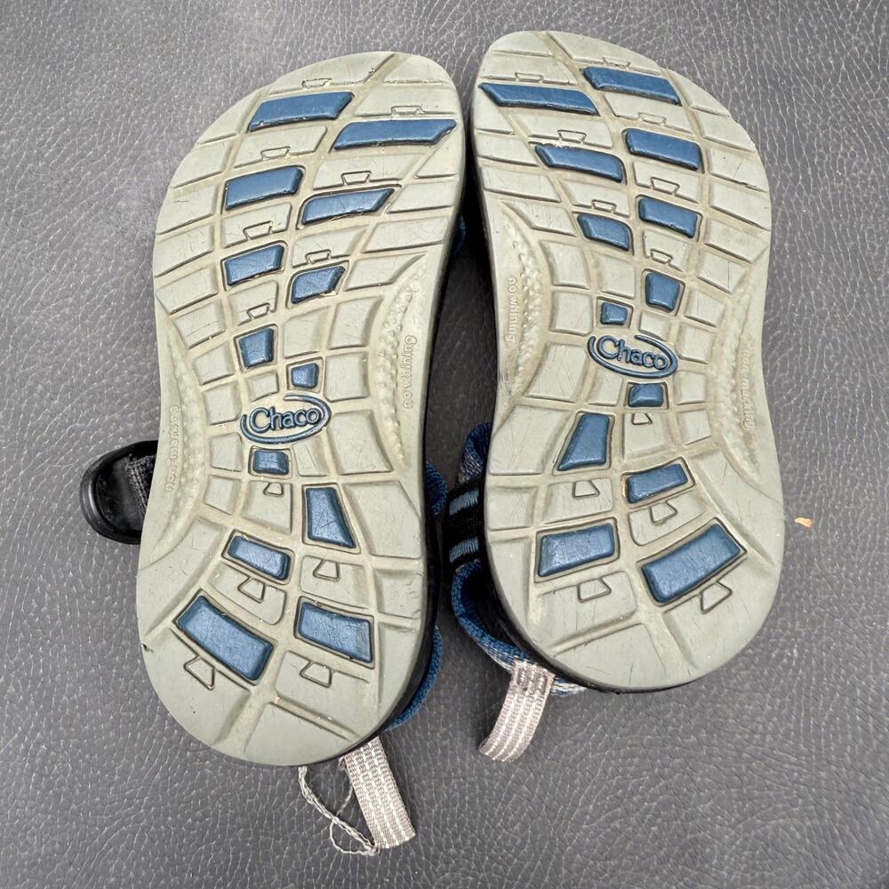 Chaco Sandals Blue Gray Geometric Stripe‎ Kids Size 12 - Picture 5 of 5